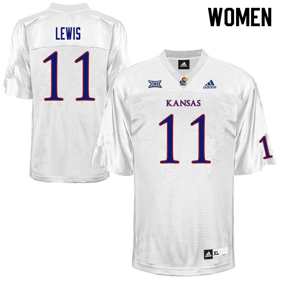Women #11 Johnquai Lewis Kansas Jayhawks College Football Jerseys Sale-White